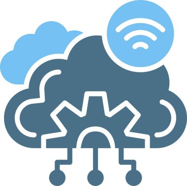 Bulut Hesaplama Kabartması İki Renk Simgesi