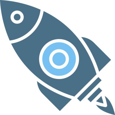 Roket Kabartması İki Renk Simgesi