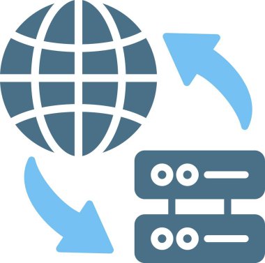 Veri Paylaşımı Kabartma İki Renk Simgesi