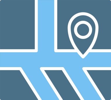 Gps Kabartma İki Renk Simgesi