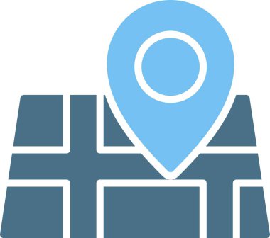 Harita Kabartması İki Renk Simgesi