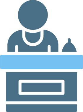 Resepsiyonist Glyph İki Renk Simgesi