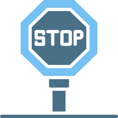 Sinyal İşaretini Durdur İki Renk Simgesi
