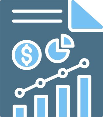 İstatistiksel Kabartma İki Renk Simgesi