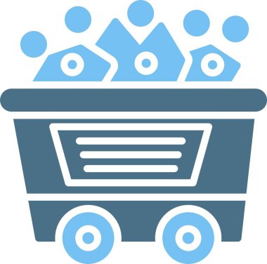 Kömür Madenciliği Sembolü İki Renk Simgesi