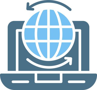 İnternet Kabartma İki Renk Simgesi