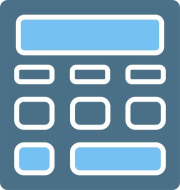 Hesap Makinesi Kabartma İki Renk Simgesi