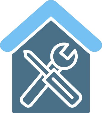 Ev Onarımı Kabartma İki Renk Simgesi