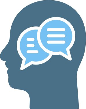 İç Diyalog Kabartması İki Renk Simgesi