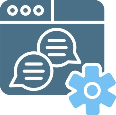 Mesajlaşma Kabartması İki Renk Simgesi