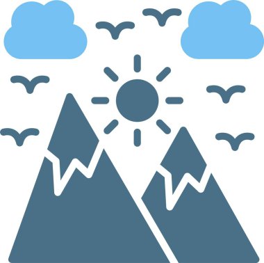 Günbatımı Kabartması İki Renk Simgesi