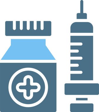 İlaç Kabartması İki Renk Simgesi