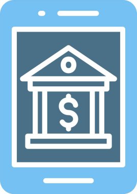 Mobil Bankacılık Kabartması İki Renk Simgesi