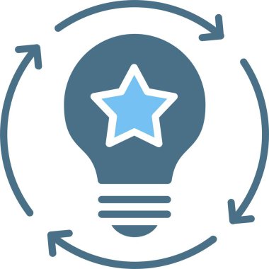 Yaratıcı Süreç Kabartması İki Renk Simgesi