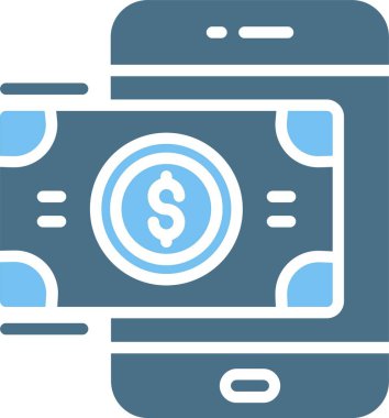 Dijital Para Birimi Kabartması İki Renk Simgesi