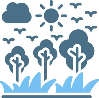 Orman Kabartması İki Renk Simgesi