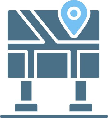 Demiryolu Harita Kabartması İki Renk Simgesi