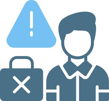 İşsiz Kabartma İki Renk Simgesi