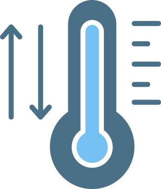 Termometre Kabartma İki Renk Simgesi