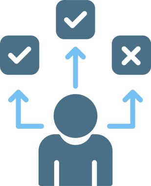 Karar seçimi Glyph İki Renk Simgesi