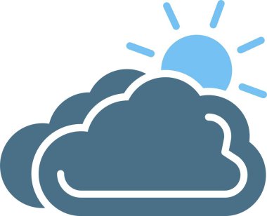 Bulutlu Kabartma İki Renk Simgesi