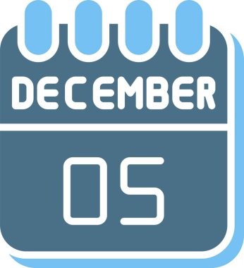 5 Aralık Glyph İki Renk Simgesi