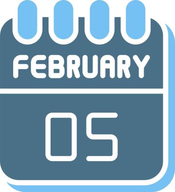 5 Şubat Glyph İki Renk Simgesi