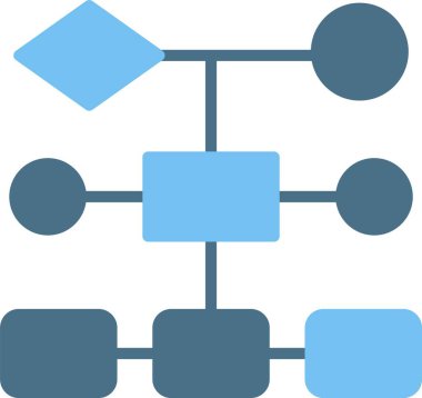 Akış Grafiği İki Renk Simgesi