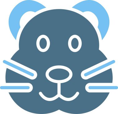 Hamster Kabartması İki Renk Simgesi