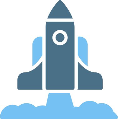 Roket Fırlatma Kabartması İki Renk Simgesi