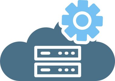 Bulut sunucusu Glyph İki Renk Simgesi