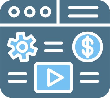 Monetizasyon Kabartması İki Renk Simgesi