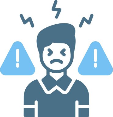 Panik Saldırısı Sembolü İki Renk Simgesi