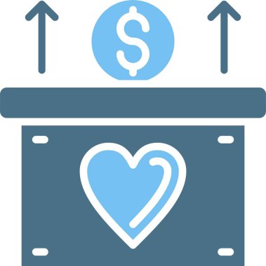 Bağış Kabartması İki Renk Simgesi