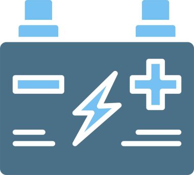 Batarya Kabartma İki Renk Simgesi