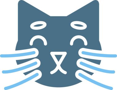 Kedi Kabartması İki Renk Simgesi