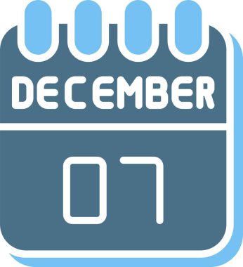 7 Aralık Glyph İki Renk Simgesi