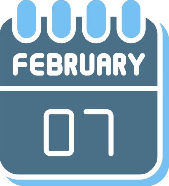 7 Şubat Glyph İki Renk Simgesi