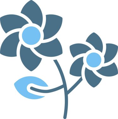 Çiçek Kabartması İki Renk Simgesi