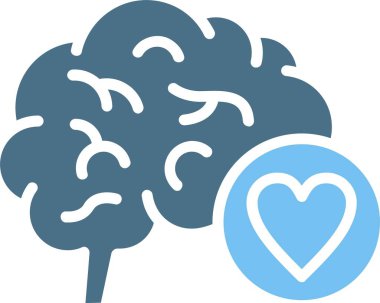 Zihinsel Sağlıklı Kabartma İki Renk Simgesi