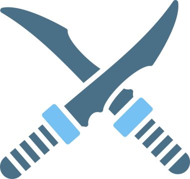 Ninja Kılıcı Sembolü İki Renkli Simge