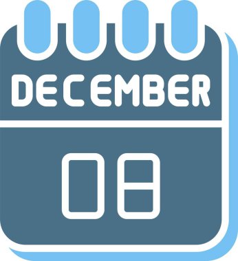 8 Aralık Glyph İki Renk Simgesi