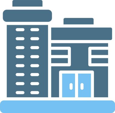 Ofis Binası Kabartma İki Renk Simgesi