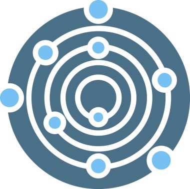 Güneş Sistemi Kabartması İki Renk Simgesi