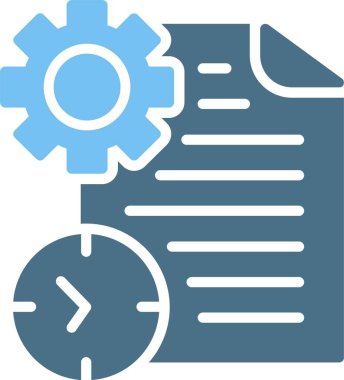 Zaman Yönetimi Kabartması İki Renk Simgesi