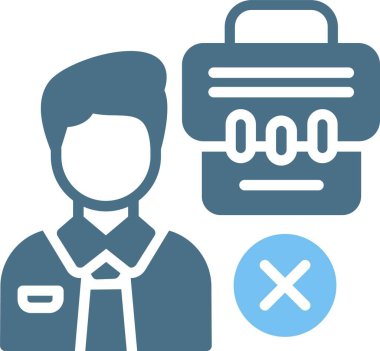 İşsiz Kabartma İki Renk Simgesi