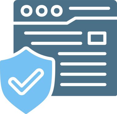 Tarayıcı Güvenlik Sembolü İki Renk Simgesi