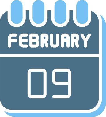 9 Şubat Glyph İki Renk Simgesi