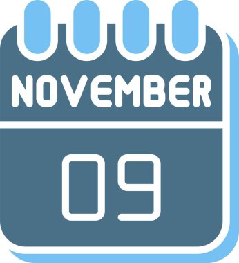 9 Kasım Glyph İki Renk Simgesi