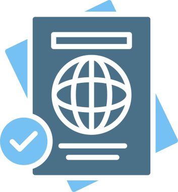 Pasaport Kabartması İki Renk Simgesi